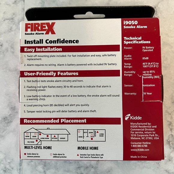 Kidde FireX Battery Operated Smoke Alarm i9050 New - Picture 2 of 2